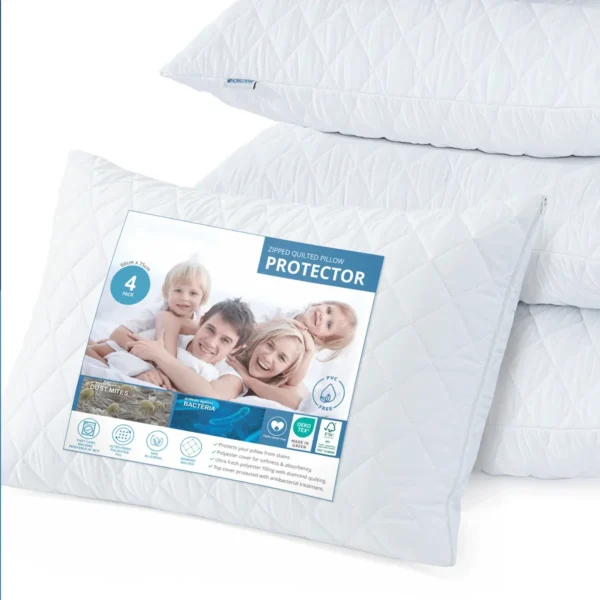 Premium Quality White Cotton Pillow Protectors – 50×75 cm - Image 2